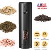 Electric Pepper Grinder USB Rechargeable Pepper Mill Automatic Salt Grinder with 6 Adjustable Coarseness LED Light 110ML/3.72OZ Container One Hand Ope
