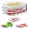 2Pcs Deli Meat Container With Lid for Fridge Stackable Bacon Container Clear Food Storage Box with Lid Meal Prep Container for Lunch Meat Salami Cold