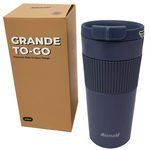 16 oz Travel Thermal Insulation Coffee Cup with Silicone Grip - Blue