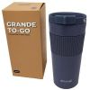 16 oz Travel Thermal Insulation Coffee Cup with Silicone Grip - Blue