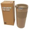 16 oz Travel Thermal Insulation Coffee Cup with Silicone Grip - Milk Tea