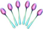 Demitasse Espresso Spoons, Coffee Spoon, Stainless Steel Small Spoons for Dessert, Tea,Set of 6(Rainbow)