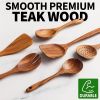 Six-piece wooden cooking spoon set â€“ heat-resistant