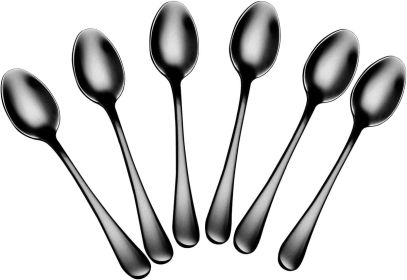 Espresso Spoons, Coffee Spoon, Stainless Steel Small Spoons for Dessert, Tea,Set of 6 (black