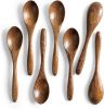 7 PCS Small Wooden Spoons, 5.8 Inch Honey Spoons for Tea, Padauk Wooden Honey Teaspoon for Coffee, Little Tiny Wood Spoons