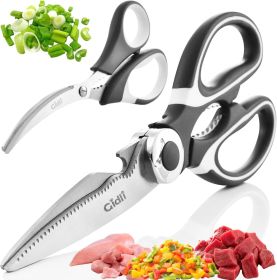 Kitchen Shears by  - Liftime Replacement Warranty* - Includes Seafood Scissors As a Bonus - Heavy Duty Utility Stainless Steel All Purpose Ultra Sharp