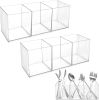 Large Cutlery Storage Organizer, Plastic Cutlery Utensil Holder Storage Organizer Caddy for Kitchen Countertop Organization, Holds Fork, Knife, Spoon
