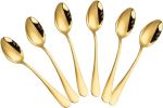 Demitasse Espresso Spoons, Coffee Spoon, Stainless Steel Small Spoons for Dessert, Tea,Set of 6 (gold)