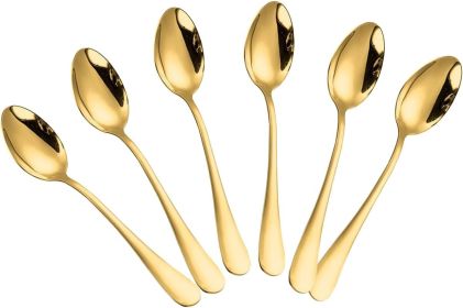 Demitasse Espresso Spoons, Coffee Spoon, Stainless Steel Small Spoons for Dessert, Tea,Set of 6 (gold)