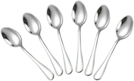 Demitasse Espresso Spoons, Coffee Spoon, 5.5 Inches Stainless Steel Small Spoons for Dessert, Set of 6Silver
