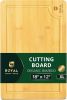 Wooden Cutting Boards for Kitchen Meal Prep & Serving - Bamboo Wood Serving Board with Deep Juice Groove Side Handles - Charcuterie & Chopping Butcher