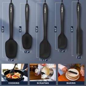 Silicone Spatula Set of 5 - (600Â°F) High Heat Resistant Kitchen Scraper Spatulas, One-Pieces Seamless Design