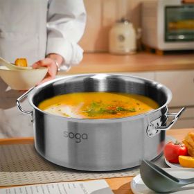 SOGA 23L Top-Grade Thick Stainless Steel Stock Pot 18/10 – Heavy-Duty Cooking Pot for Soup, Stew, Boiling, and Catering