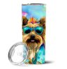Cairn Terrier Hippie Dawg Stainless Steel Skinny Tumbler Vacuum Double Walled Reusable Insulated Tumbler Travel Cup for Coffee Cocktails Gift with Lid