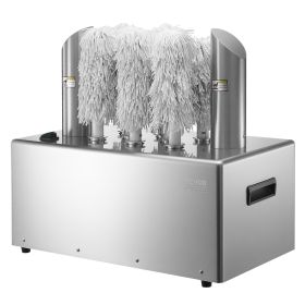 VEVOR Wine Glass Polisher Machine, 8-Brush Glass Polishing Machine, 660 Cups/Hour Electric Commercial Glass Polisher for Champagne Glasses, Beer Cups