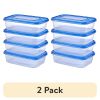 (2 pack) 5.23Cup Plastic Rectangle Food Storage Container