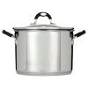 8-Quart Gourmet Stainless-Steel Covered Stock Pot with Lock and Drain