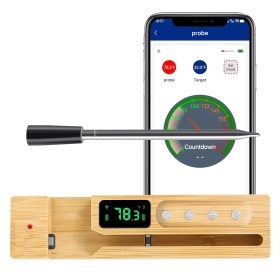 PSJX168A  barbecue meat thermometer SUS304 food grade Bluetooth 5.2 transmission distance 700FT battery life 24h 1000mah response time 1 second probe
