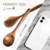 4 PCS Wooden Spoons for Honey, 6.7 inch Small Wooden Spoons - Terrific for Tea, Coffee & Soup, Little Acacia Wood Serving Table Spoon Set