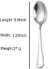 Demitasse Espresso Spoons, Coffee Spoon, 5.5 Inches Stainless Steel Small Spoons for Dessert, Set of 6Silver