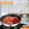 SOGA 36cm Stainless Steel Fry Pan â€“ Extra-Large Non-Stick Induction Compatible Frying Pan Skillet for Home and Professional Kitchen Cooking