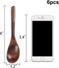 Wooden Spoons for Eating, 6PCS Small Wooden Soup Spoons for Honey Coffee Stirring Tea Jam Bath Salts, 6 Inches