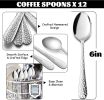 12-Piece Small Coffee Spoons, 6-Inch Stainless Steel Espresso Spoons for Coffee/Sugar/Tea, Hammered Design & Rust Free, Dishwasher Safe