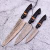 Smoky | Copper Damascus Knife | 3pcs Knife Set | Faneema Cutlery