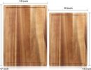 Solid Acacia Wood Cutting Boards for Kitchen Decor Wooden Charcuterie Board Meat Cheese Boards Butcher Block Pizza Bread Serving Board Hardwood Choppi