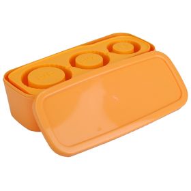 Ice Cube Tray Fit For 20OZ/30OZ/40OZ Stanley Cup Easy Release Silicone Hallow Cylinder Tumbler Ice Cube Mold With Lid And Bin for Iced Juice Whiskey C (Option: IceCubeTray(Orange))