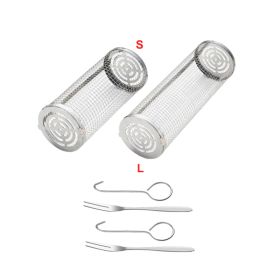 BBQ Cage Stainless Steel Rolling Grilling Basket for Use Outdoor (Type: Style A, Color: As pic show)