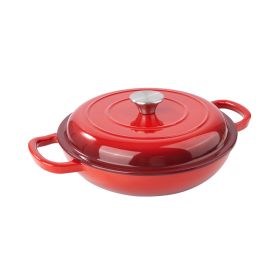 Household Dutch Oven Pot with Lid for Stews/Cooking (Type: 3 Quart, Color: Red)