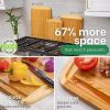 Large Wooden Cutting Board for Kitchen Meal Prep & Serving - Bamboo Cutting Boards with Juice Groove Side Handles