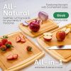 Large Wooden Cutting Board for Kitchen Meal Prep & Serving - Bamboo Cutting Boards with Juice Groove Side Handles